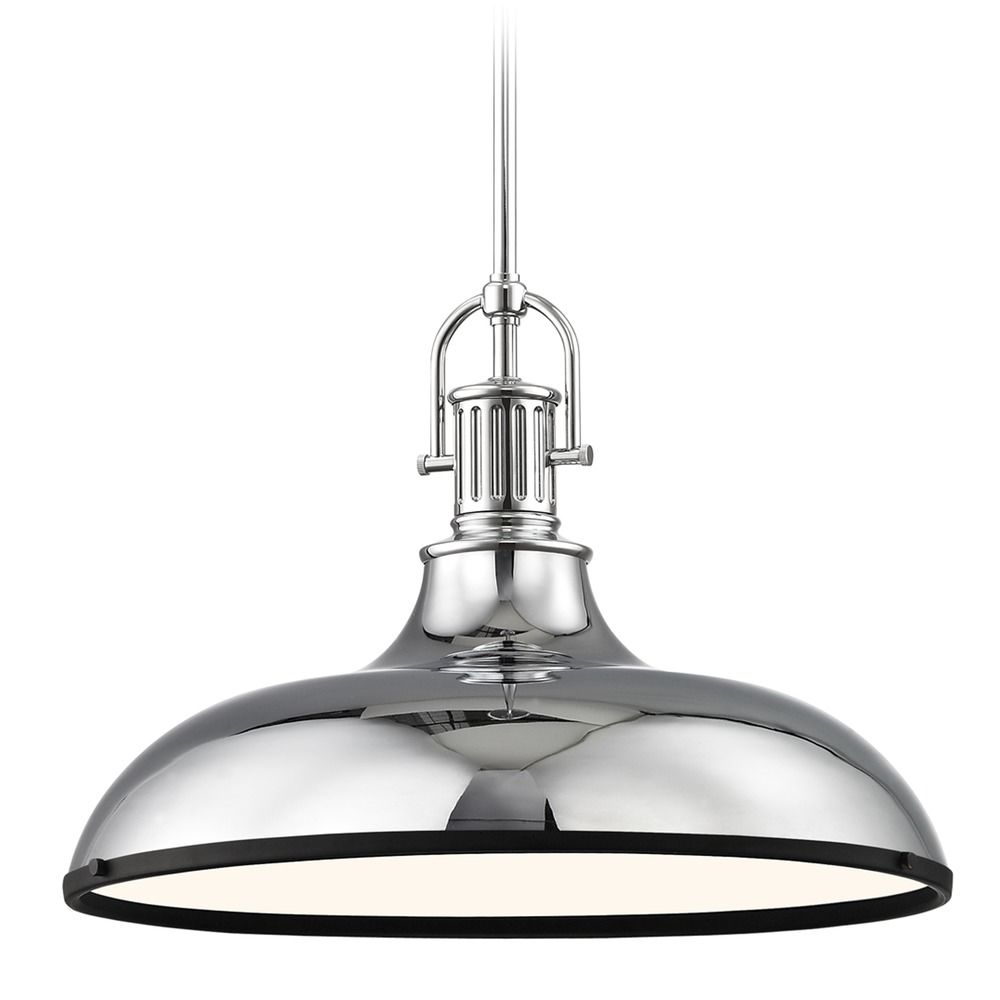 Large Pendant Light Chrome With Black 18 38 Inch Wide Design Clics Lighting Large Pendant Light Chrome With Black 18 38 Inch Wide 1764