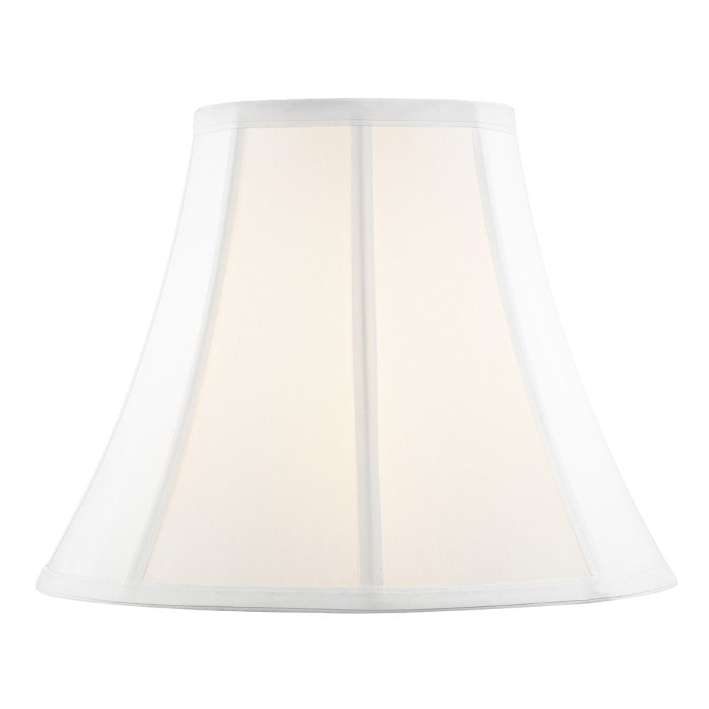 Pure White Bell Fabric Lamp Shade With Piping And Spider Embly Pure White Bell Fabric Lamp Shade With