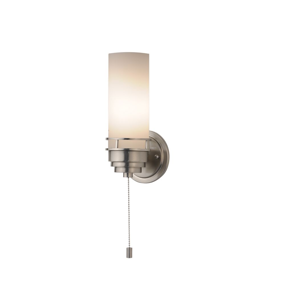 Design Classics Lighting Contemporary Single Light Sconce with Pull Chain Switch and Glass Shade 203-09