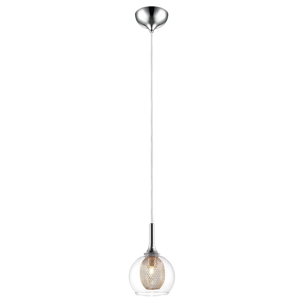 Z-Lite Auge Chrome Mini-Pendant Light with Bowl / Dome Shade