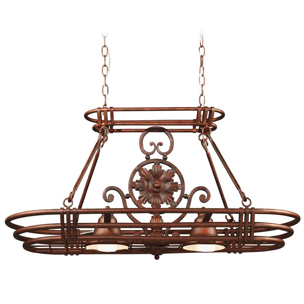 Lighted Pot  Rack  in Gilded Copper  Finish 90304GC 