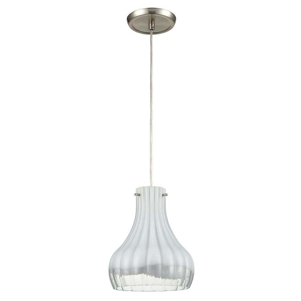 Elk Lighting Coastal Scallop Satin Nickel Mini-Pendant Light with Bowl ...