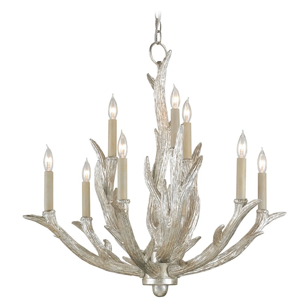 Currey And Company 2 Tier 9 Light Chandelier In Silver Granello Image