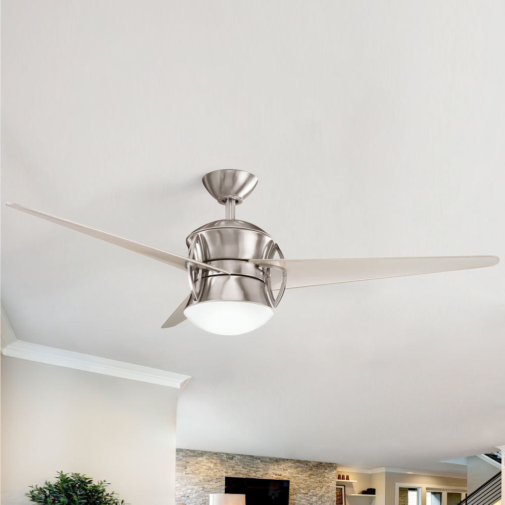 Kichler Ceiling Fan With Light Kit In Steel Finish At Destination Lighting