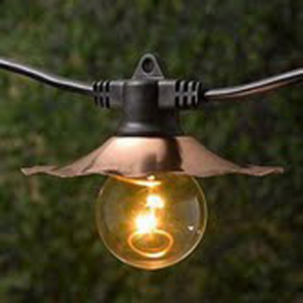 Decorative String Lights With Copper Shades Bulbs Not Included Hover Or To Zoom