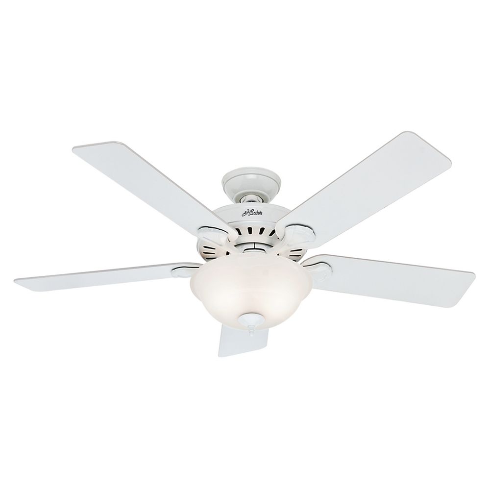 Hunter Fan Company Five Minute White Ceiling With Light White Ceiling Fan With Light 53251 Hover Or To Zoom