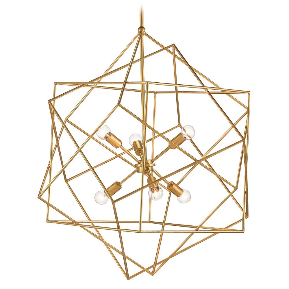 Aerial Chandelier in Antique Gold Leaf by Currey Company 9000 0069 Destination Lighting