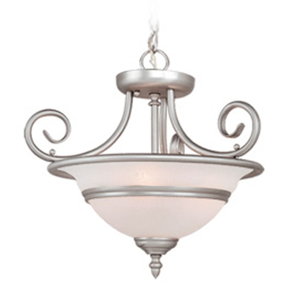 Da Vinci Brushed Nickel Semi Flushmount Light By Vaxcel Lighting Da Vinci Brushed Nickel Semi Flushmount Light By Vaxcel Lighting Alt1