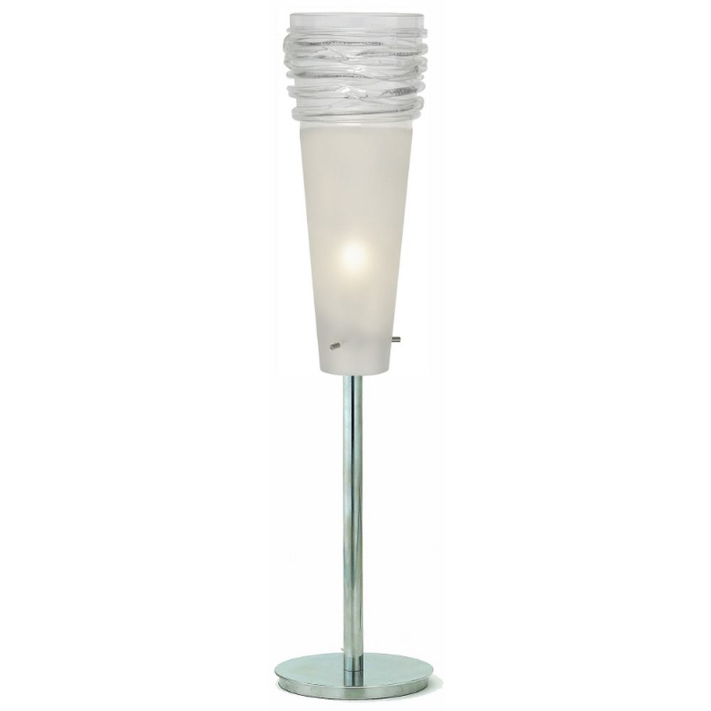 Oggetti Lighting Fili Satin Nickel Table Top Torchiere Lamp with