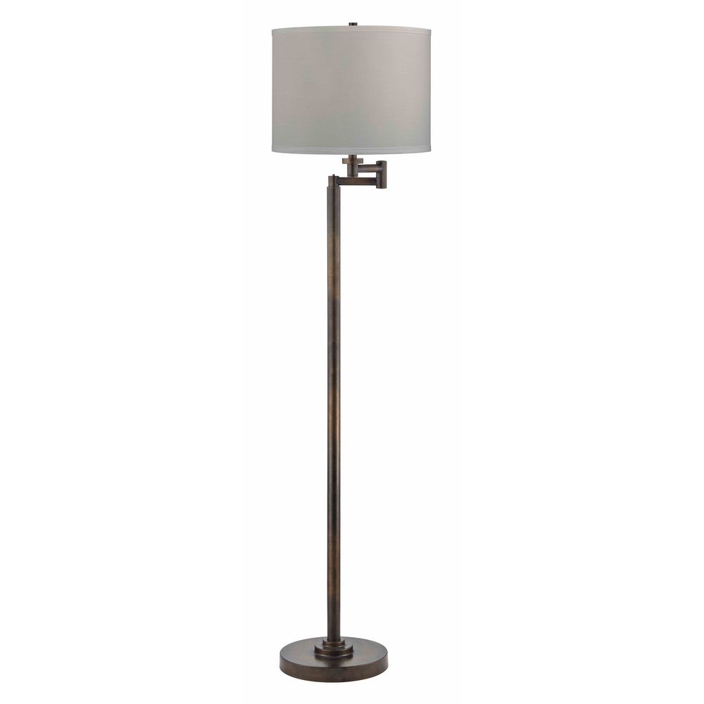 Bronze Swing Arm Floor Lamp With Drum Shade 1901 1 604 Sh9556 Bronze Swing Arm Floor Lamp With Drum Shade Off