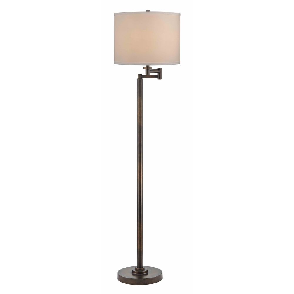 Bronze Swing Arm Floor Lamp With Drum Shade 1901 1 604 Sh9556 Image