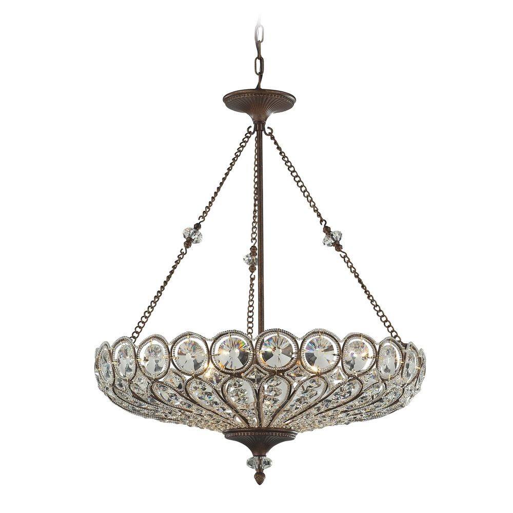 Crystal Pendant Light in Mocha Finish | 12025/6 ...