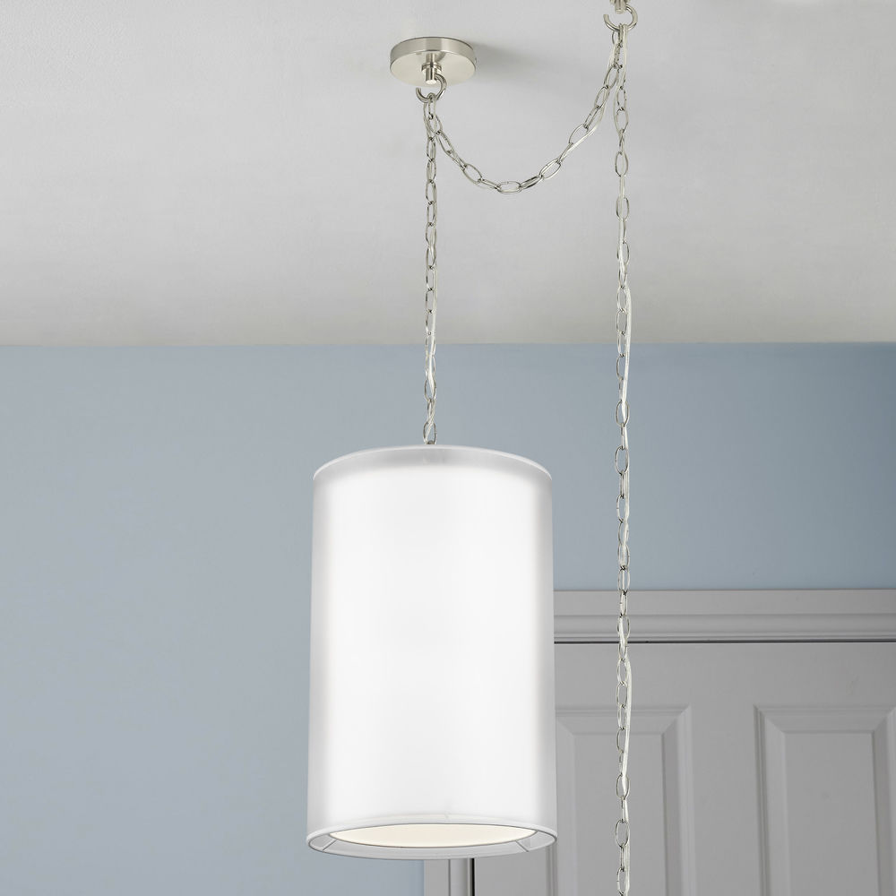 Modern Swag Light in Satin Nickel 