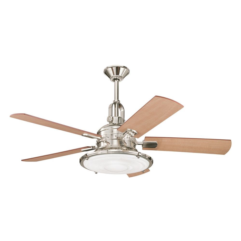 Kichler Ceiling Fan With Light Kit In Polished Nickel Finish