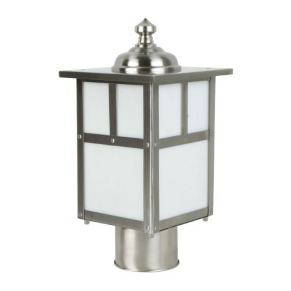 Craftmade Lighting Z1845 56 Mission Style Post Light With White Craftmade Lighting Z1845 56 Mission Style Post Light With White Glass In Stainless