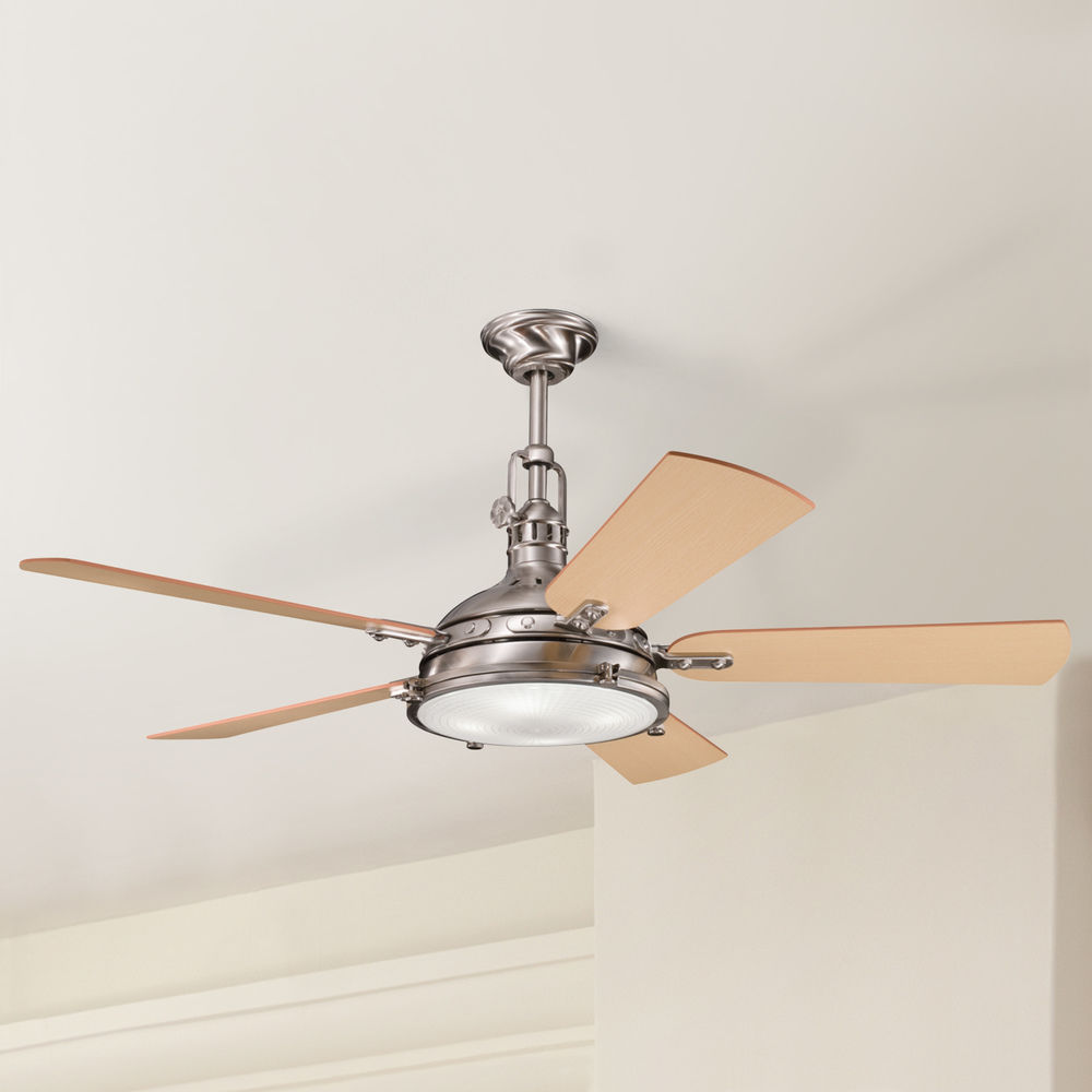 Kichler Ceiling Fan With Light In Brushed Stainless Steel Finish
