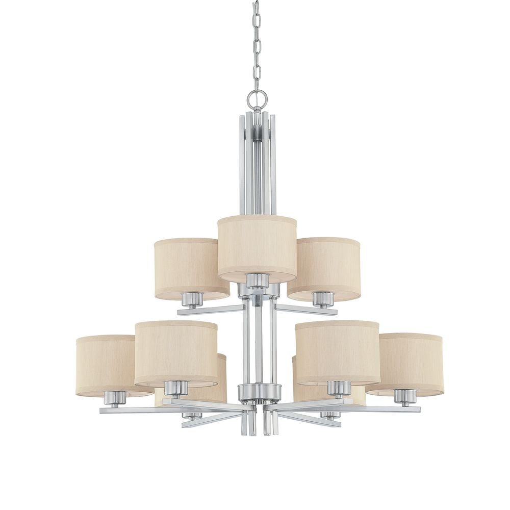 Brushed Nickel Chandelier With Fabric Shades Revolutionhr Brushed Nickel Chandelier With Fabric Shades Musethecollective