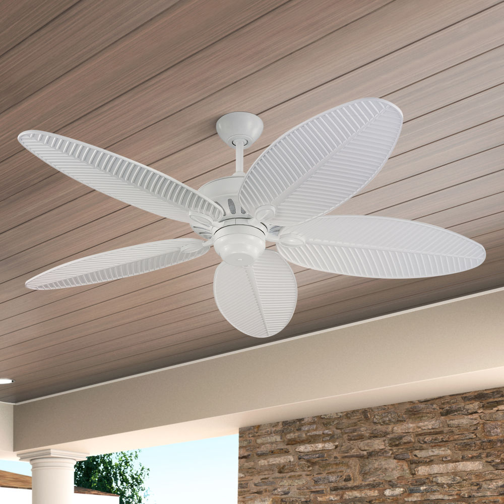 Outdoor Ceiling Fan Without Light In White Finish 5cu52wh Destination Lighting