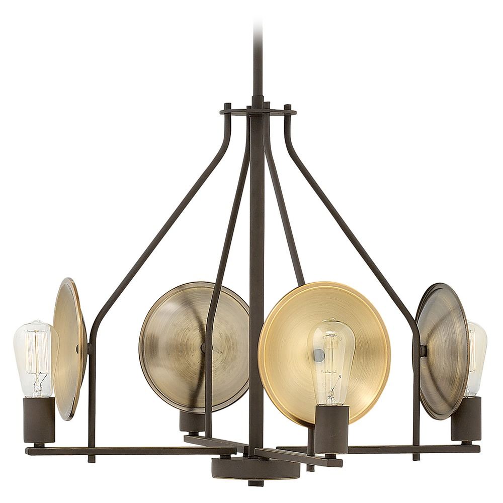 Mid Century Modern Chandelier Oil Rubbed Bronze Boyer By Hinkley Shown In Oil Rubbed Bronze Finish Image