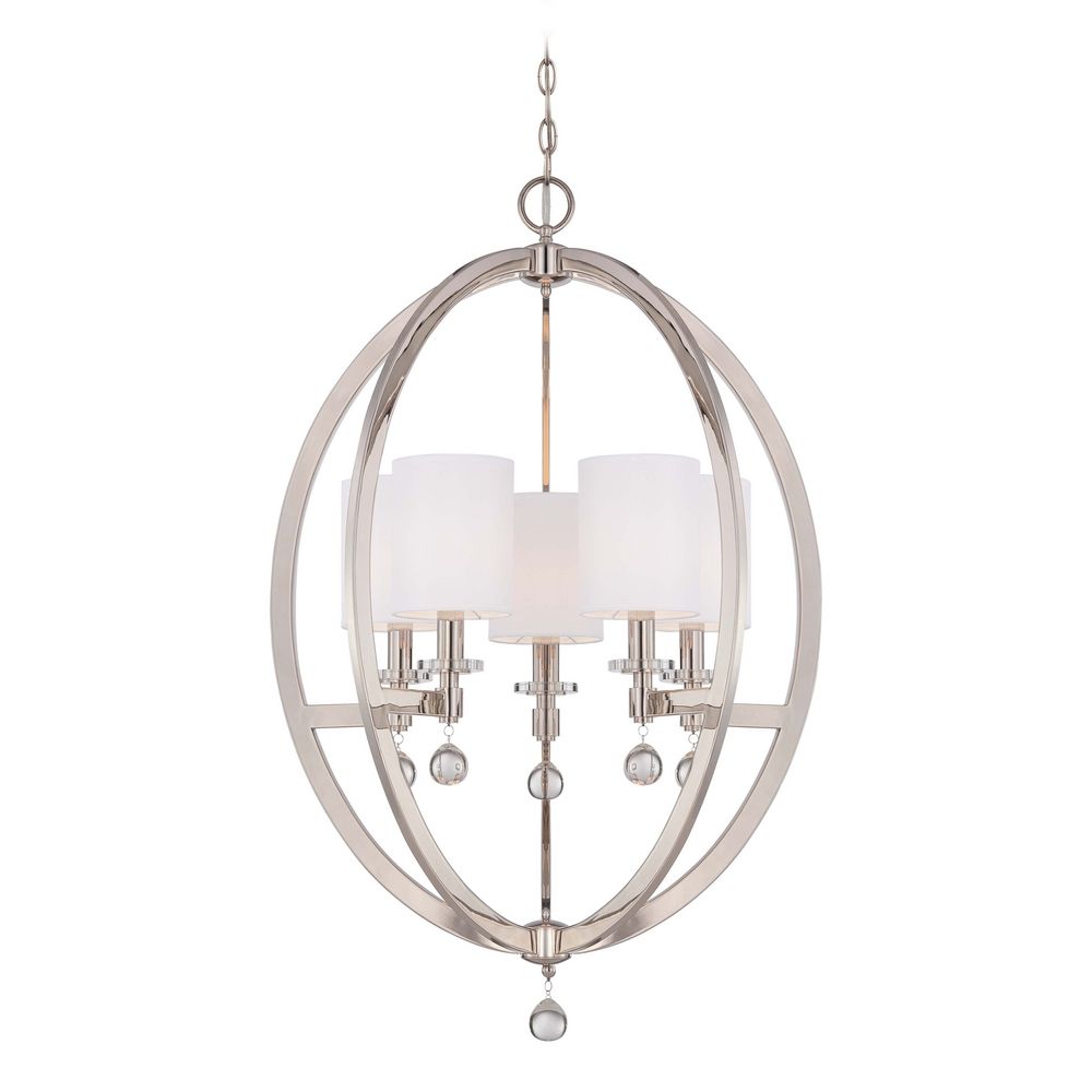 Crystal Orb Chandelier Pendant Light with White Drum ...