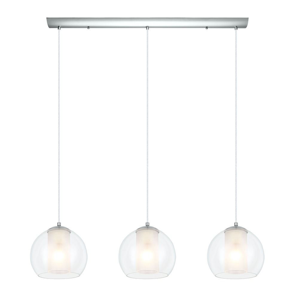 Eglo Bolsano Chrome Multi Light Pendant With Cylindrical Shade At Destination Lighting Eglo Bolsano Chrome Multi Light Pendant With Cylindrical Shade At Destination Lighting