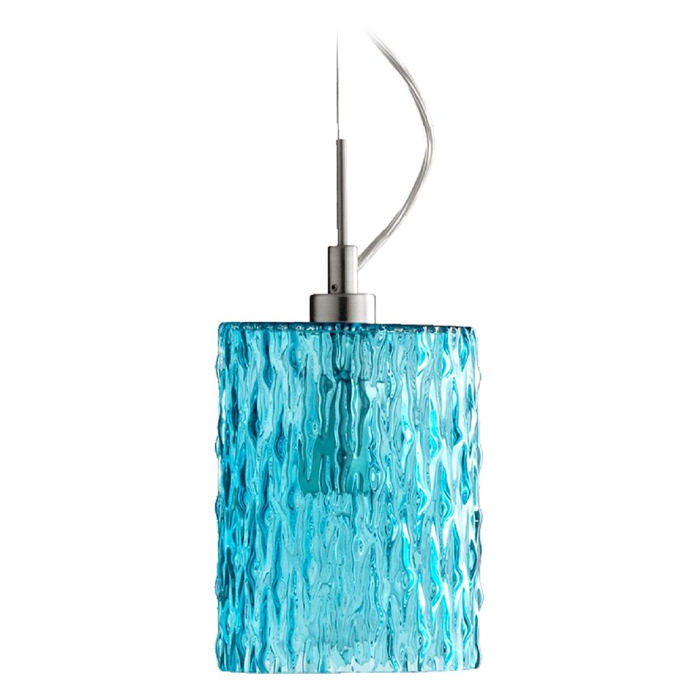 Quorum Lighting Satin Nickel W Aqua Mini Pendant Light With Image