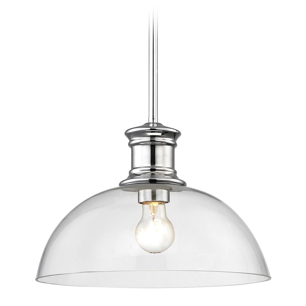 Nautical Pendant Light Chrome With Clear Glass 13 Inch Wide At Destination Lighting