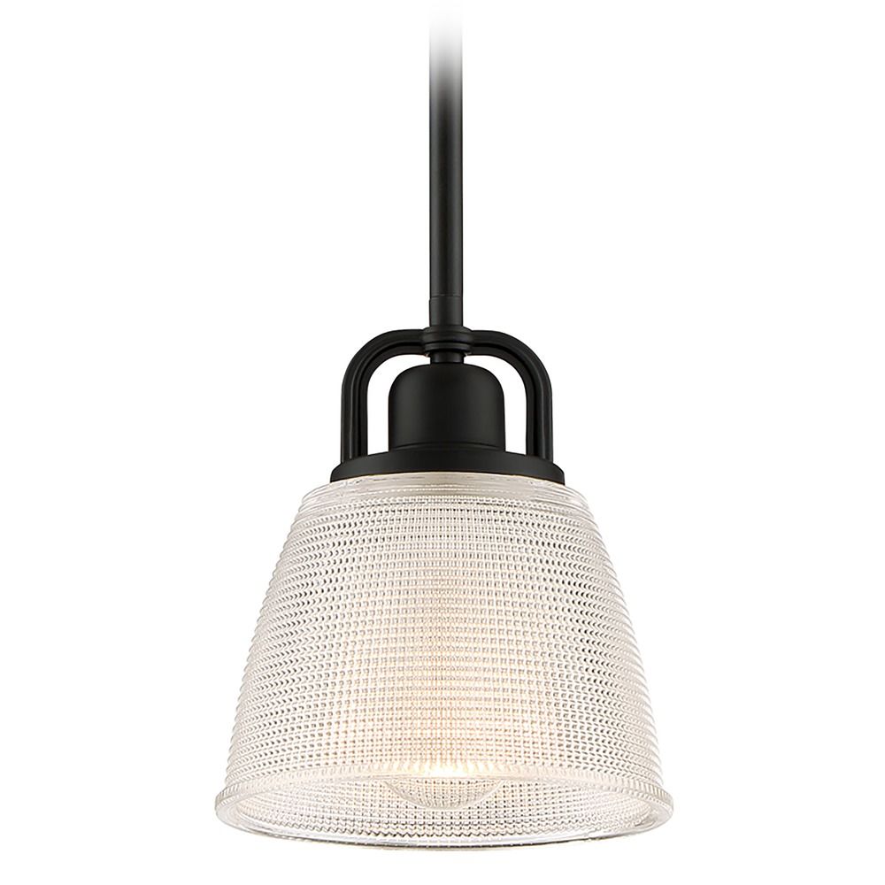 quoizel lighting prismatic glass mystic black mini pendant light