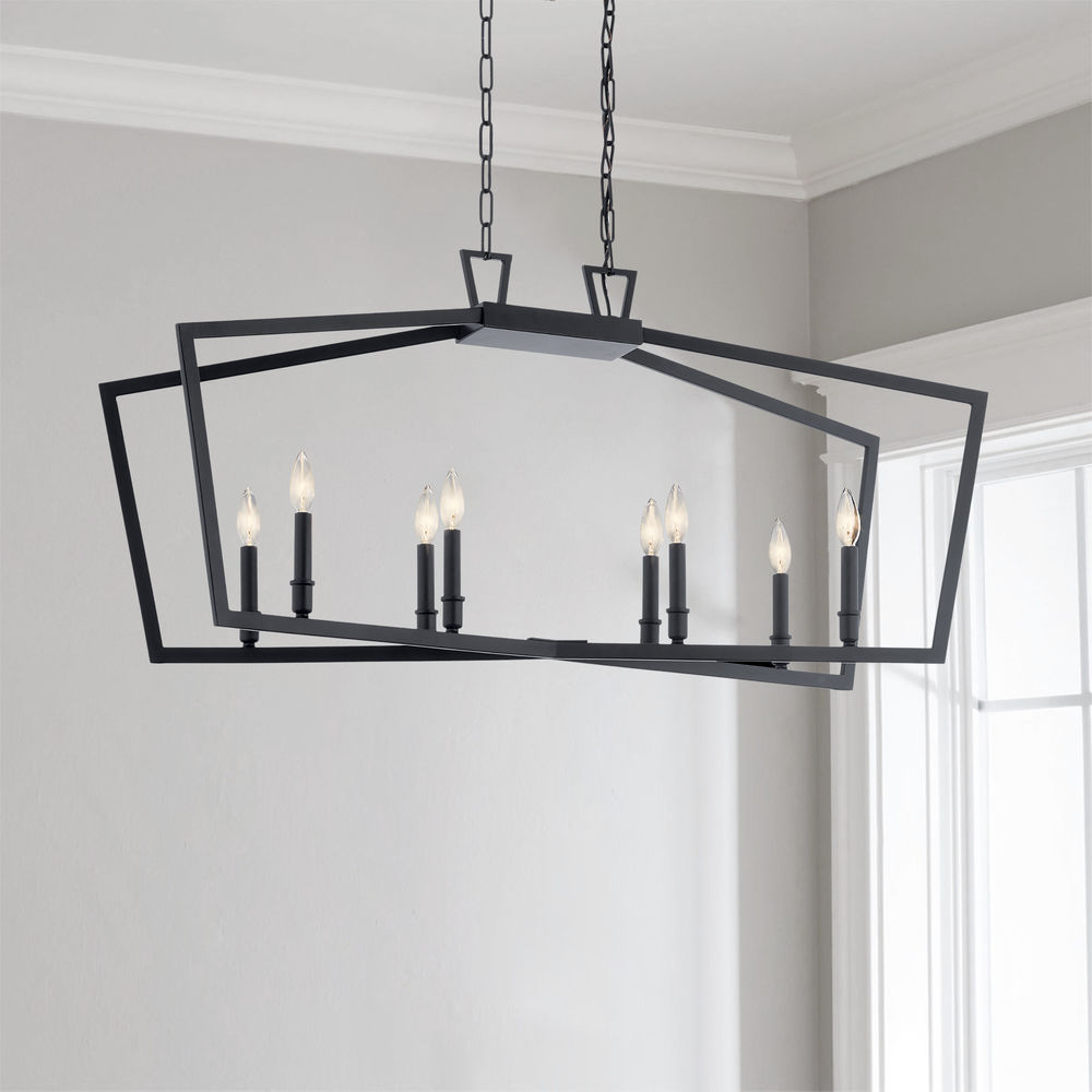 Kichler Lighting Abbotswell 8-Light Black Pendant Light | 43494BK ...