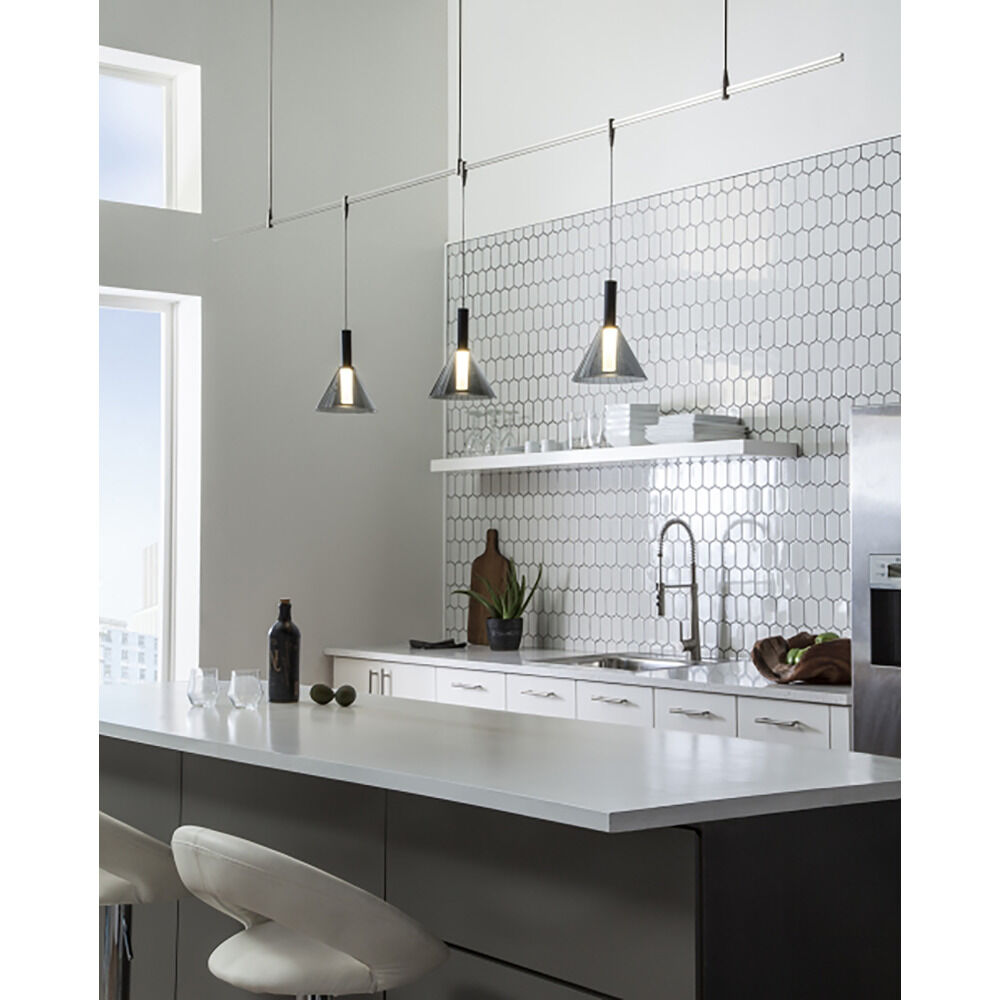 Mezz MonoRail LED Mini Pendant in Black by Visual Comfort Modern at Destination Lighting