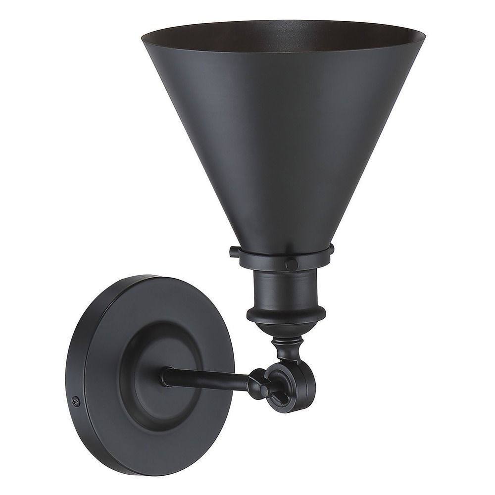Glenn Adjustable Metal Wall Sconce in Matte Black by Savoy House 9 0901 1 89 Destination Lighting