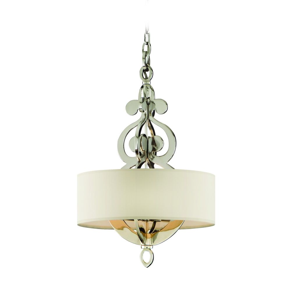 Drum Pendant Light With White Shades In Polished Nickel Finish 102 Corbett Lighting Drum Pendant Light With White Shades In Polished Nickel Finish 102 44