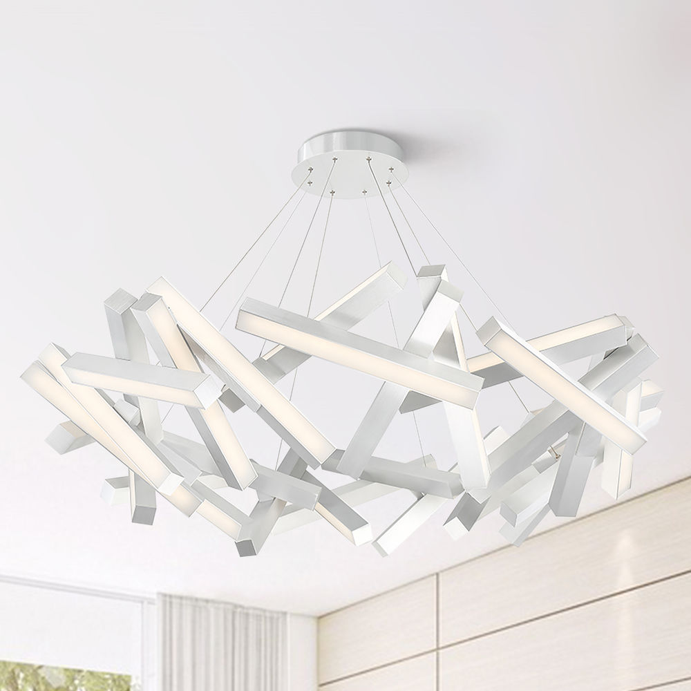 Modern Forms Chaos Brushed Aluminum Led Chandelier 3000k 1lm Pd Al Destination Lighting