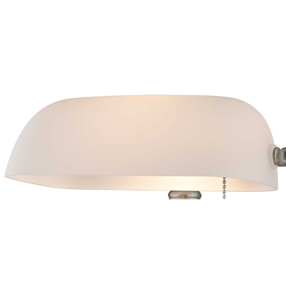 Satin Nickel Traditional Bankers Lamp With Pull Chain 2291 09 Satin Nickel Traditional Bankers Lamp With Pull Chain Alt1