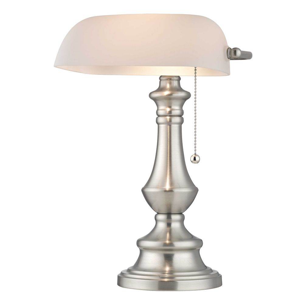 Satin Nickel Traditional Bankers Lamp With Pull Chain 2291 09 Design Classics Lighting Satin Nickel Traditional Bankers Lamp With Pull Chain 2291 09