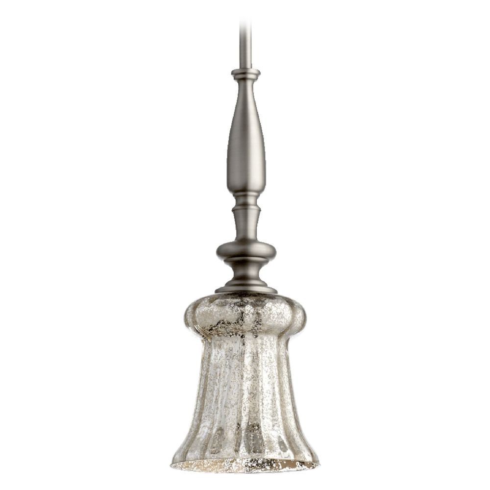 Mercury Glass Mini Pendant Light Satin Nickel Quorum Lighting At Destination