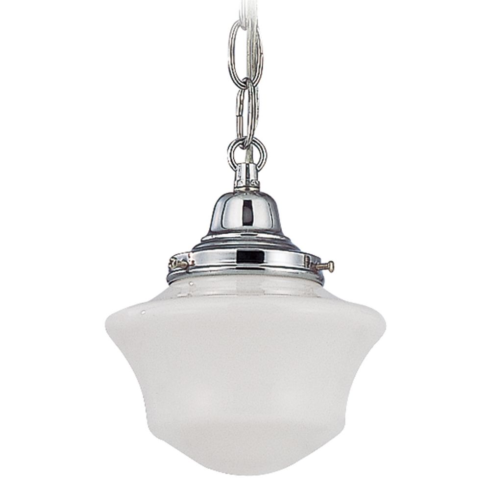 6 Inch Schoolhouse Mini Pendant Light With Chain In Chrome Finish At Destination Lighting 6 Inch Schoolhouse Mini Pendant Light With Chain In Chrome Finish At Destination Lighting