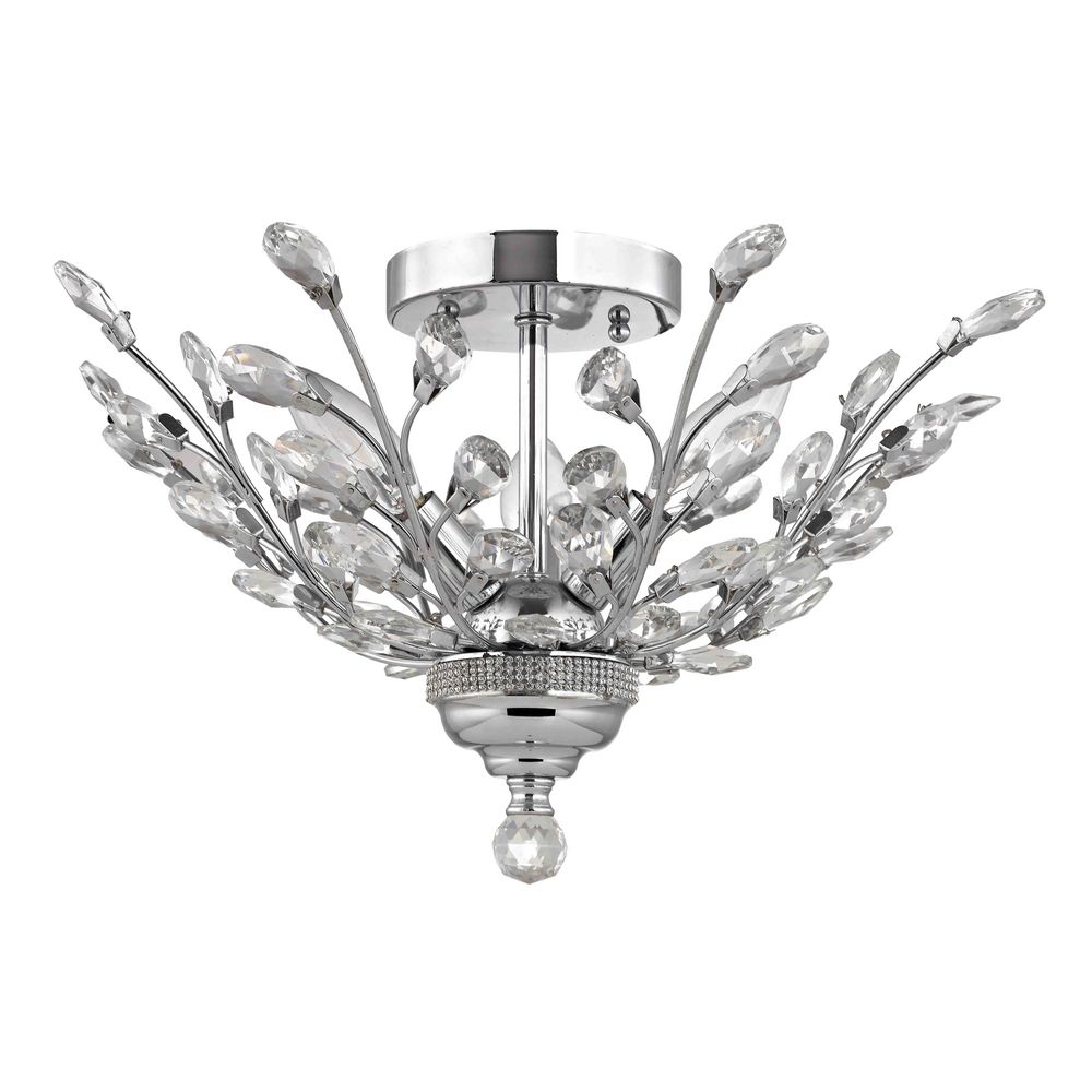 Crystal Semi Flushmount Light In Chrome Finish 2253 26