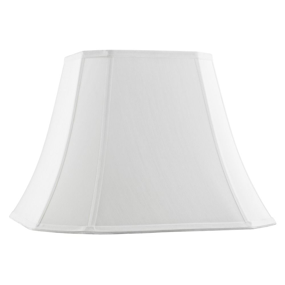 Pure White Cut Corner Fabric Lamp Shade, White Cut Corner Lamp Shade