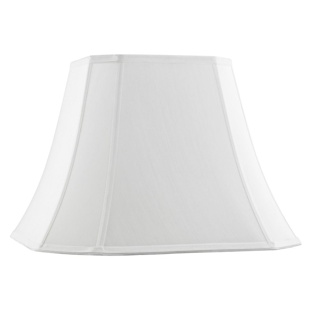 Pure White Cut Corner Fabric Lamp Shade With Piping And Spider Assembly Sh9727 Destination Lighting Pure White Cut Corner Fabric Lamp Shade, White Cut Corner Lamp Shade