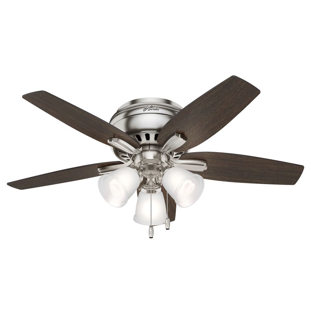 Hunter 42 Inch Brushed Nickel Ceiling Fan With Light At Destination Lighting Hunter 42 Inch Brushed Nickel Ceiling Fan With Light At Destination Lighting