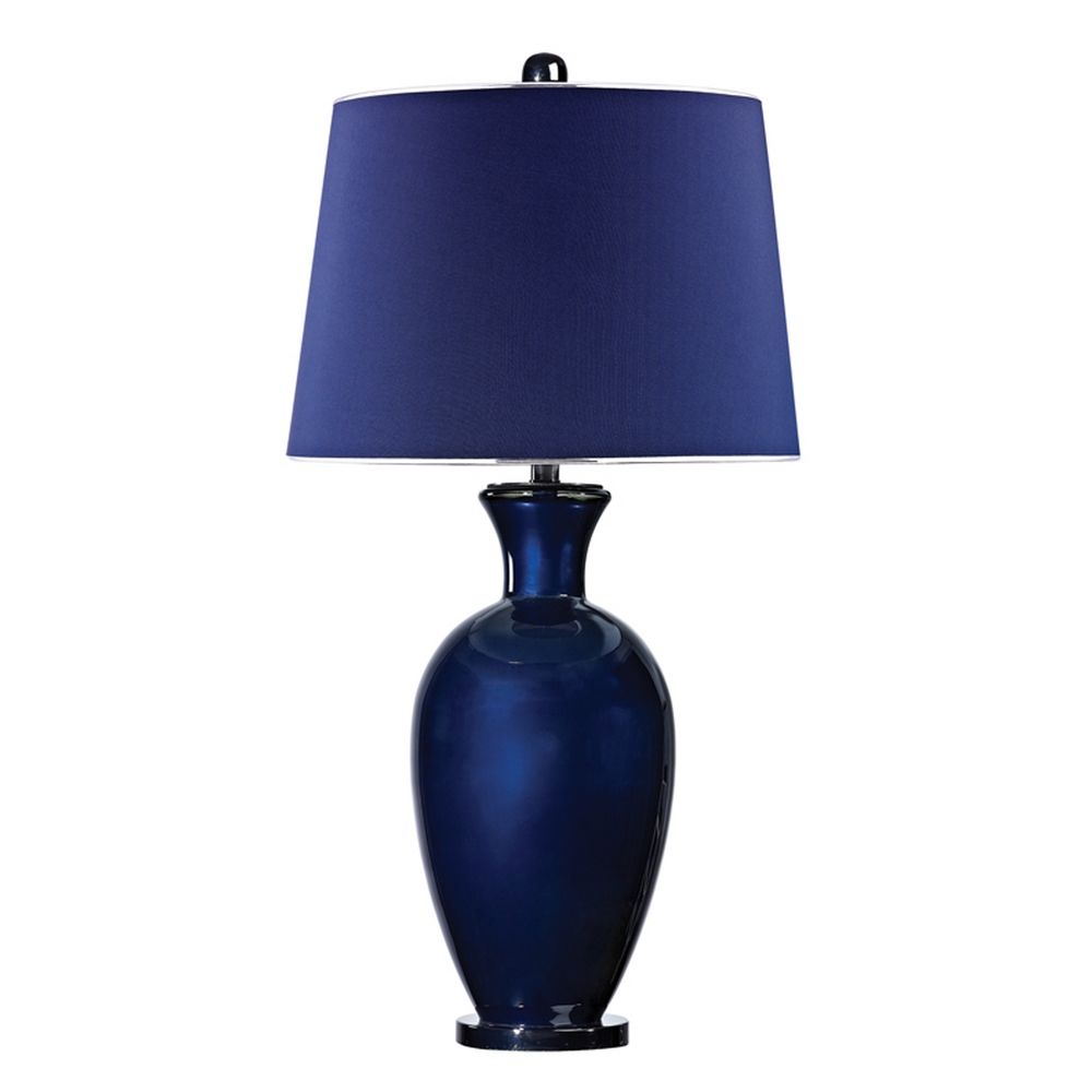 Navy shade table lamp top