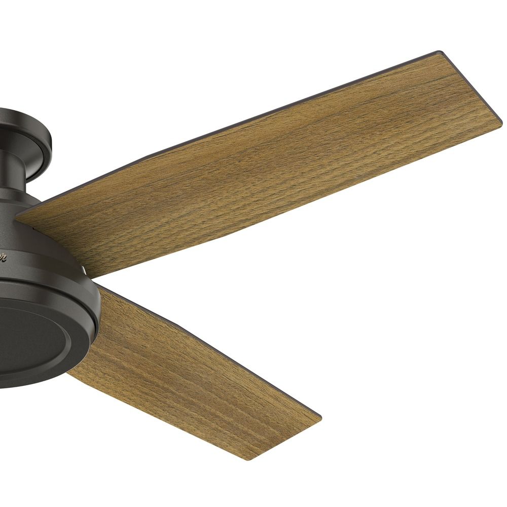 Low Profile Ceiling Fan with Remote Control Noble Bronze Hunter Fan 52 in 