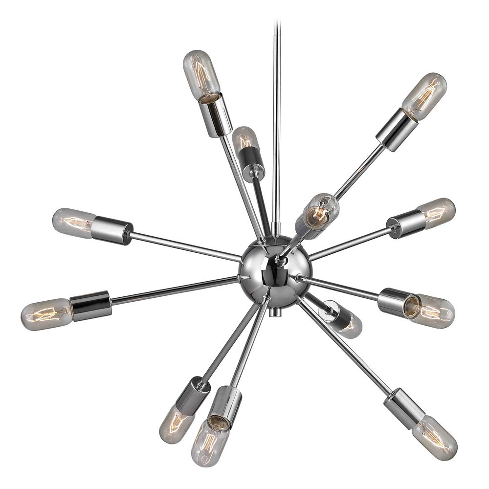 Mid Century Modern Pendant Light Polished Chrome 12 178 26 Image