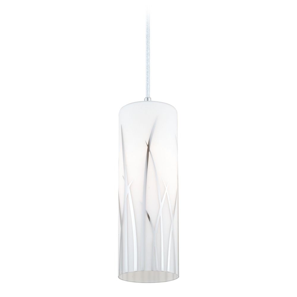 Eglo Rivato 1 Light Mini Pendant White Chrome 92739A