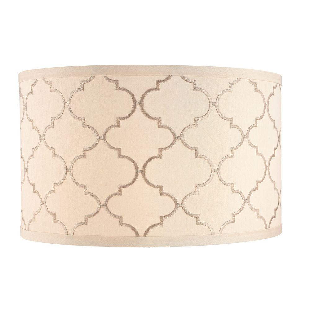 Cream Drum Lamp Shade With Marrakesh Pattern And Spider Assembly Cream Drum Lamp Shade With Marrakesh Pattern And Spider Assembly