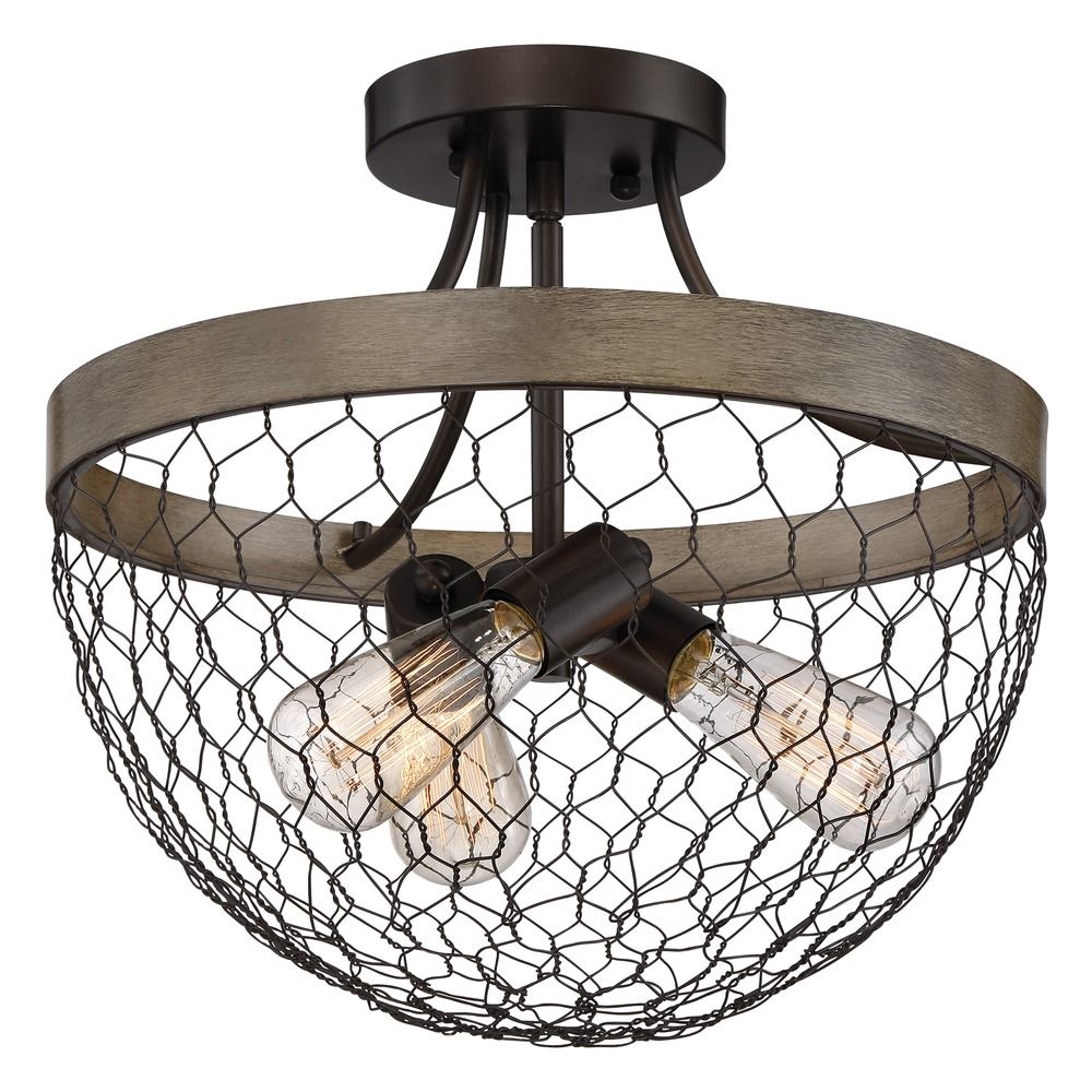 chicken wire chandelier wood farmhouse light chicken wire semi flush ceiling by quoizel lighting alt2 chicken wire chandelier wood farmhouse light chicken wire semi flush ceiling by quoizel lighting alt2
