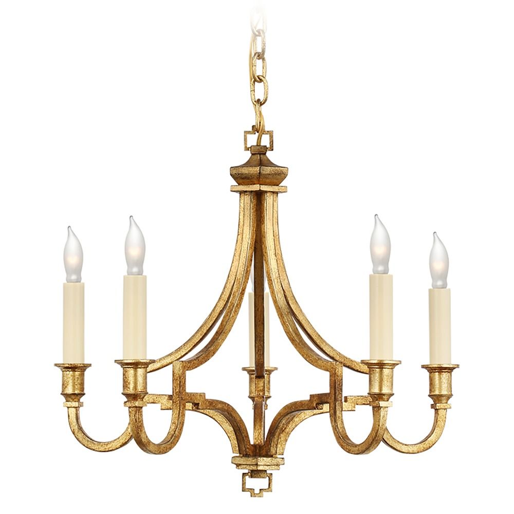 E.F. Chapman Mykonos Chandelier in Gilded Iron by Visual Comfort Signature  at Destination Lighting