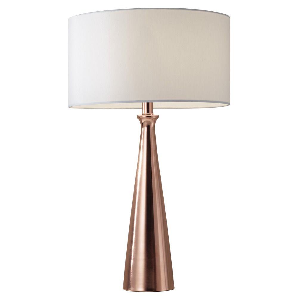 Adesso Home Linda Brushed Copper Table Lamp With Drum Shade 1517 Product Image