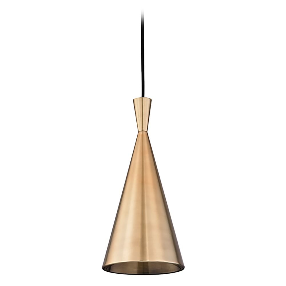 hudson valley lighting ovid aged brass mini pendant light with